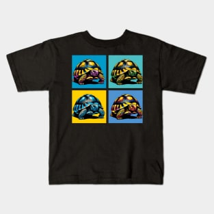 Russian Tortoise Pop Art - Exotic Reptile Kids T-Shirt